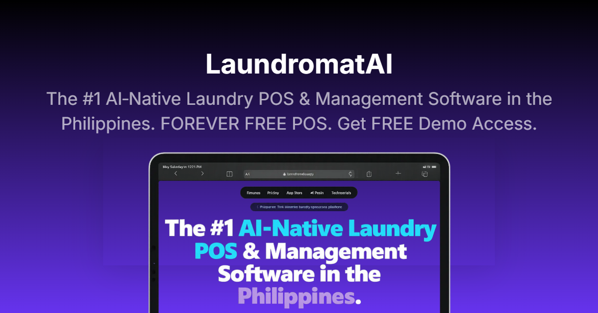 Laundry POS System Philippines — LaundromatAI multi-branch dashboard for PH laundromat owners